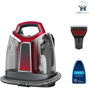 LifeStages - Meubelreiniger - Tapijtreiniger Machine met HeatWave-Technologie - Compact Ontwerp - Reiniger met Krachtige 330W Motor - Carpet Cleaner voor Tapijten, Meubels, Bank, Auto en Meer - Rood/Zwart