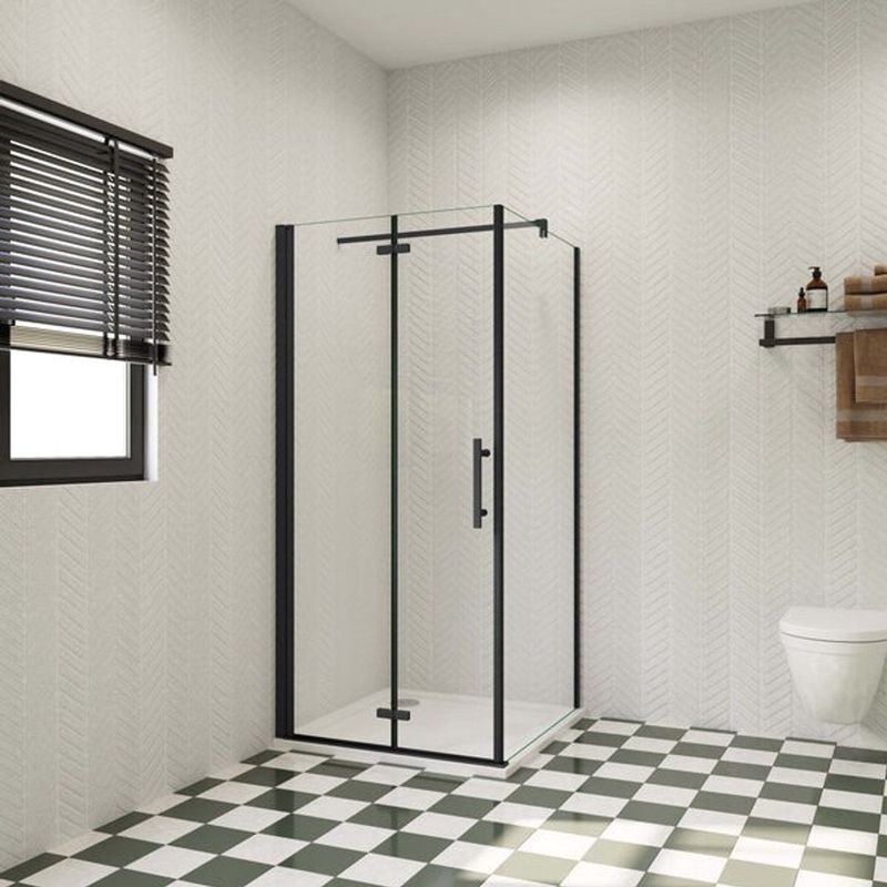 Douchecabine Rechthoek Black Poppy Vouwdeur 120 cm met Vaste Wand 70 cm 6mm Helder Glas Mat Zwart