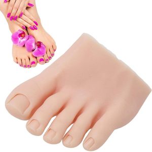 Oefen Flexibele Zachte Siliconen Nagel Oefen Halve Voet Etalagepop voor Acryl Nagels Kunst Training Display - Oefenvoet (Rechts) .
