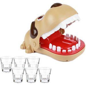 Drank spelletje de Bijtende Hond inclusief shotglazen - reactie vermogen spel - drankspel