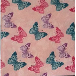 Ti-flair - Roze vlinders - papieren lunch servetten
