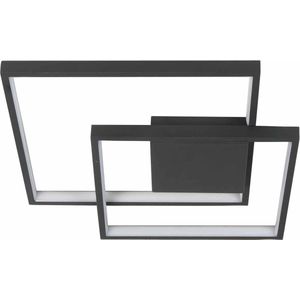 Plafondlamp Piazza middel | led strip | zwart | kunststof / metaal | 3 standen dimmer | hal / woonkamer / slaapkamer | modern design