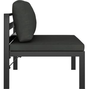 vidaXL Tuinbank 4-zits - Aluminium - Inclusief Kussens Tuinbank - Aluminium Tuinbank - Modulaire Tuinbank - Lounge Bank - Buitendining - Tuinset - Balkon Meubel