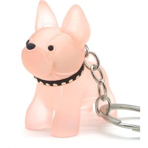 Sleutelhanger Hond - Lengte 5 cm - Roze