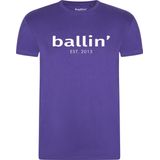 Heren Tee SS met Ballin Est. 2013 Regular Fit Shirt Print - Paars - Maat XL