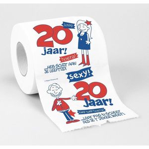 Cadeau toiletpapier/wc-papier rol 20 jaar - 20e verjaardag - Verjaardagscadeau - decoratie/versiering
