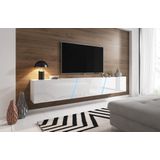 Perfecthomeshop Zwevend Tv Meubel - 240x34x40 cm - Hoogglans Wit - Led - Clean Design