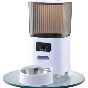 Mygroot - Automatische Voerbak - Dubbele bak - Voice Recorder - Camera - Voerautomaat kat - Voerautomaat dispenser kat - Brokgrootte 3 tot 15 mm - Wifi - Inhoud 6L - Wit