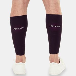 Artefit compressie kuit sleeves – compressie kousen voetloos - compressie sokken hardlopen - zonbescherming - M - Black