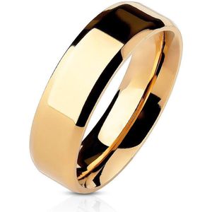 Ring Dames - Ringen Dames - Ringen Vrouwen - Ringen Mannen - Rosé Goudkleurig - Heren Ring - Afgeronde Hoek - Bevelo