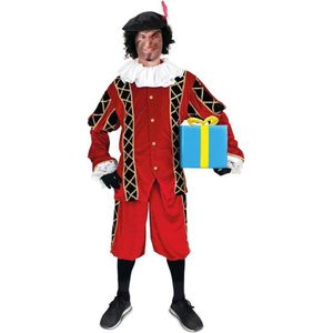 Luxe Piet Pak Rood Fluweel - Maat XXL + Gratis Schmink - Fluwelen Pietenpak Kostuum Sinterklaas
