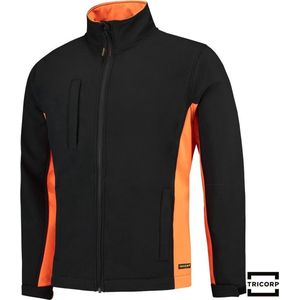 Tricorp Soft Shell Jack Bi-Color - Workwear - 402002 - Zwart / Oranje - maat 5XL