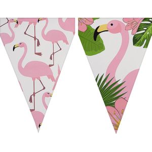 FUNIDELIA 1 Flamingo Vlaggetjes Slinger - Verjaardag versiering voor meisjes - Groen