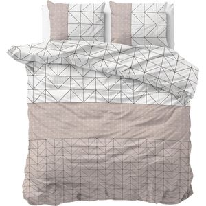 Sleeptime Flanel Gino Dekbedovertrekset - Tweepersoons - 200 x 200/220 + 2 kussenslopen 60x70 - Taupe