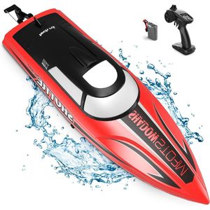 RC Boot - Afstandsbediening Boot - Rc Boat - Bestuurbare Speelgoed Voor Buiten - 180° Auto Flip en 25 km/u Snelheid - Waterdicht en LED Verlichting - Oplaadbare 7.4V 1200mAh Batterij - Kinderen & Volwassenen - Racing Waterdicht voor Zwembaden Meren
