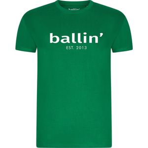 Heren Tee SS met Ballin Est. 2013 Regular Fit Shirt Print - Groen - Maat XXL