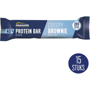 Maxim 40% Protein Bar - 15 x 50g - Low carb proteïnerepen - Sportvoeding - Crispy Brownie