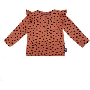 Cuteez ruffle tricot longsleeve meisje matroze zwarte stippel maat 80 handgemaakt