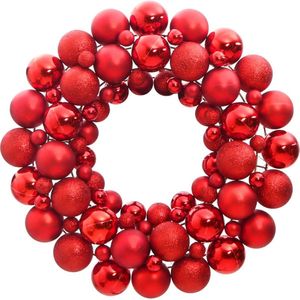 vidaXL - Kerstkrans - 45 - cm - polystyreen - rood