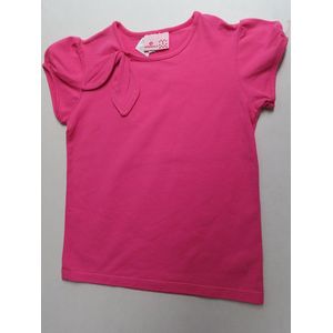 T shirt met korte mouwen - Meisje - strik - Fuchia - 5 jaar 110