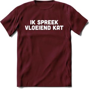 Ik Spreek Vloeiend Kat - Katten T-Shirt Kleding Cadeau | Dames - Heren - Unisex | Kat / Dieren shirt | Grappig Verjaardag kado | Tshirt Met Print | - Burgundy - S