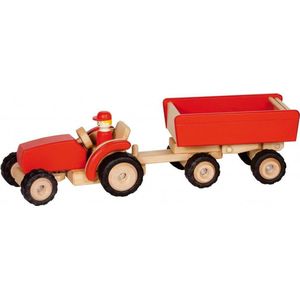 Goki Houten Tractor met Aanhanger