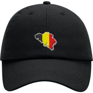 Belgische vlag pet EK - EK voetbal pet België - Rode duivels kleding - zwart - cap - katoenen cap - pet - EK 2024 - Belgische vlag