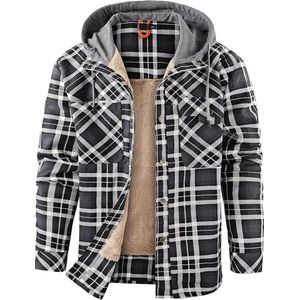 Herenhemd geruit vintage houthakkershemd flanellen hemd Fleecevoering lange mouwen overhemden Jassen, Sherp jacks