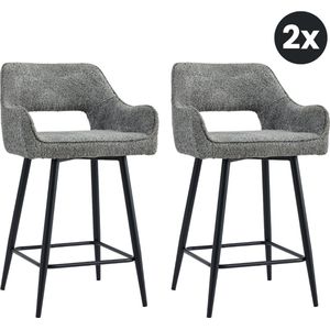 2x Barkruk Ray - Stof Antraciet (Set van 2)