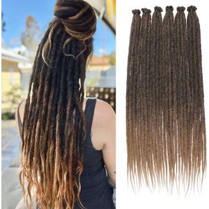 Reggae Hip-hop Synthetisch Haar Ombre Blond - Handgemaakte Dreadlock Extensies, 45 cm, 20 Strengen, 0,6 cm