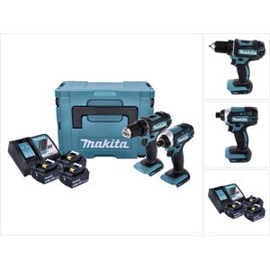 Makita DLX 2127 J1 accukit DDF 482 Z accuboormachine + DTD 152 accuslagmoersleutel + 3x accu 3.0 Ah + lader + Makpac