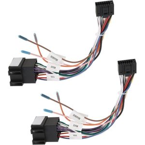 2 Stks ISO Kabel Adapter DIN ISO 16 Pin Radio Autoradio Kabelboom Adapter Plug voor Autoradio Installatie