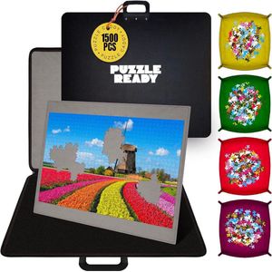 Luxe Zwarte Puzzelkoffer voor 1000 tot 1500stukjes - Puzzelmap - Puzzelmat - Puzzelopslag - Puzzelbord - Puzzel Accessoires