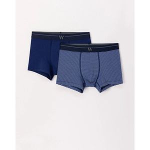 Woody duopack boxershorts jongens/heren - donkerblauw gestreept - 242-12-QLM-Z/057 - maat S