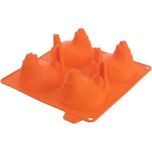 Koekjesvorm en Pralinevorm Silicone Oranje Kip SILLINIE - Bakvorm - Chocoladevorm - Chocolade Vorm - Bakvorm - Fondant - Ijsklontjes - Praline - Snoep