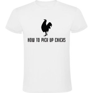How to pick up Chicks Heren t-shirt | versieren | vrijgezellenfeest | kip | kippen | casanova | Wit