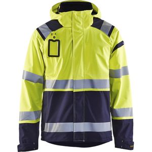 Blåkläder 4987-1987 Shell jack High Vis ongevoerd Geel/Marineblauw maat XS