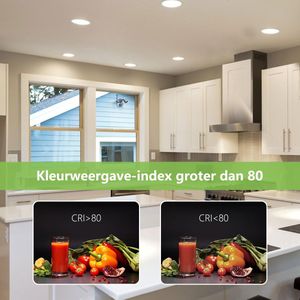 Dimbare Led-inbouwspots - 6W 480lm - geschikt voor badkamer, woonkamer, keuken - rond paneel - neutraal wit