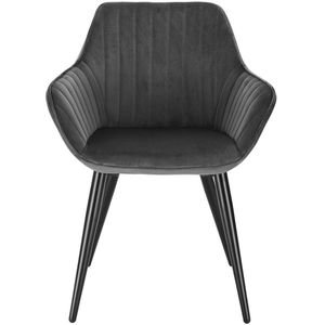 Eetkamerstoel - Eetkamerstoelen met Armleuning - Eetstoel - Eetkamer Stoelen - Metalen Poten - Rugleuning.