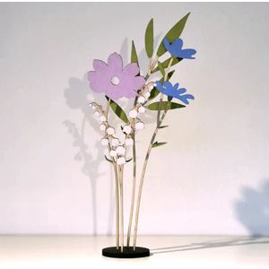 Als je van bloemen hout - Houten Bloemen - set van 4 bloemen