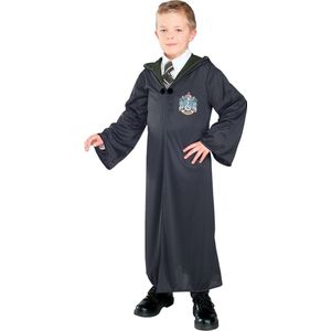 Rubies - Harry Potter Kostuum - Slytherin Mantel Kostuum Kind - Groen, Zwart, Wit / Beige - Maat 128 - Carnavalskleding - Verkleedkleding
