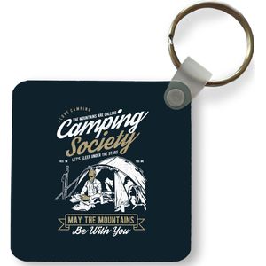 Sleutelhanger - Uitdeelcadeautjes - Tent - Camping - Retro - Plastic - Vaderdag cadeau - Geschenk - Cadeautje voor hem - Tip - Mannen