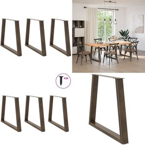 vidaXL Eettafelpoten 3 st V-vormig 80x(72-73,3) cm staal naturel - Eettafelpoot - Eettafelpoten - Tafelpoot - Meubeltafelpoot