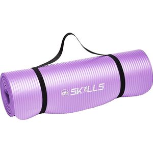 Week aanbieding: Fit 2024 Fitnessmat extra dik Paars / Purple + Nu met gratis draagriem - sporten buiten of binnen - dbSKILLS - Anti slip - sportmat -yogamat extra dik 183 cm 61 cm 1.5 dik