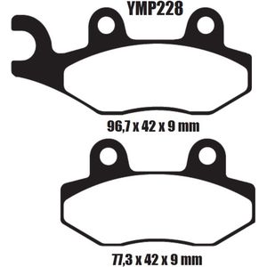 Motor remblokken voor & achter SFM / SYM / Vectrix / Vialli / WK Bikes / Yamaha  2006 - 2015 YMP228 remblok rem voor