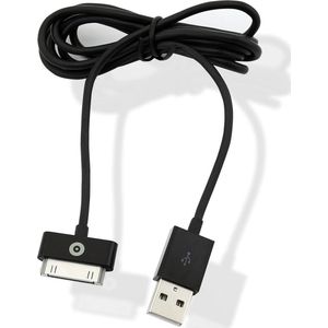 Muvit Charge&Synch cable SQ USB naar Apple 30pin 2.4A 3M zwart