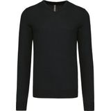 Pullover/Cardigan Heren 3XL Kariban V-hals Lange mouw Black 50% Katoen, 50% Acryl