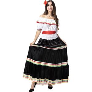 Funidelia | Mexicaans Kostuum voor vrouwen  Mexico & Mariachi´s, Mexicaanse schedel, Halloween, Day of the Dead - Kostuum voor Volwassenen Accessoire verkleedkleding en rekwisieten voor Halloween, carnaval & feesten - Maat XXL - Zwart