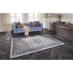 Oosters vloerkleed Nain Elle Decoration - grijs/saffierblauw 120x160 cm