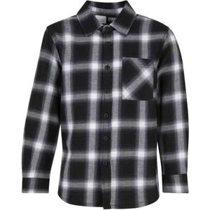 Urban Classics - Oversized Checked Overhemd Kinderen - Kids 122/128 - Zwart/Wit